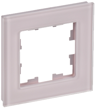 BRITE Рамка 1-мест. РУ-1-2-Бр стекло розовый матовый IEK