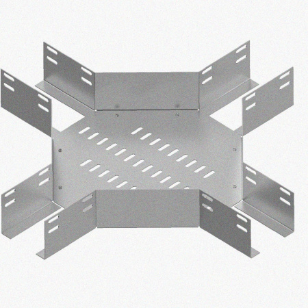 Лоток крестообразный глухой КМГ 200х100 УТ1,5, горячее цинкование S1,5