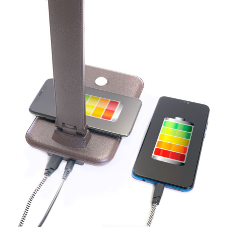 Настольный светодиодный светильник Feron DE1728 25W, 3000-6000К, 100-240V, коричневый