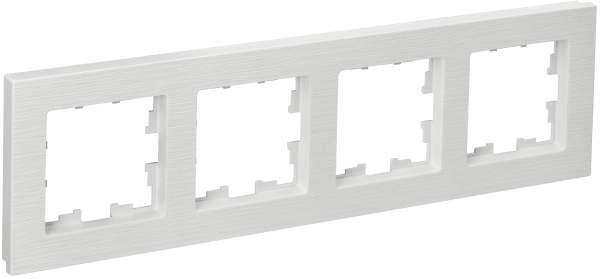 BRITE Рамка 4-мест. РУ-4-Бр бел. рифленый IEK