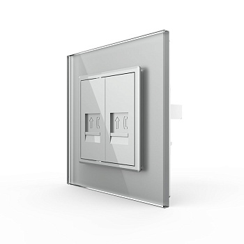 Розетка телефон двойная Серая Livolo Розетка телефон двойная Серая Livolo