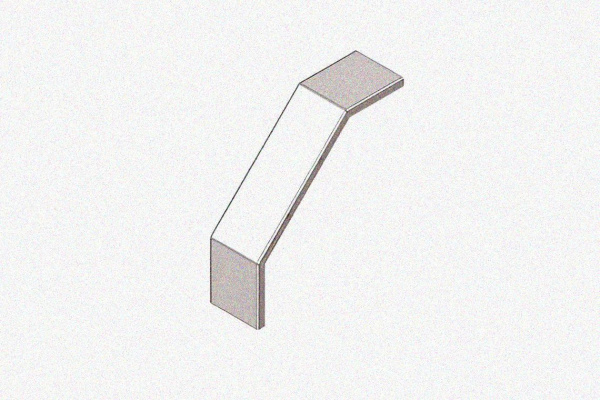 Крышка лотка замкового КЛСЗ 300х100-90 УТ1,5 для поворота трассы вниз на 90, горячее цинкование, S1,0