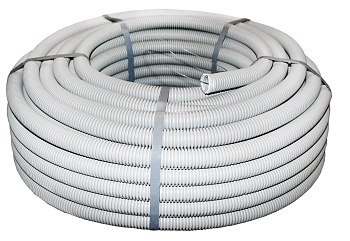 Труба гофр, ПВХ с протяжкой d50 мм (20 м) серая EKF-Plast
