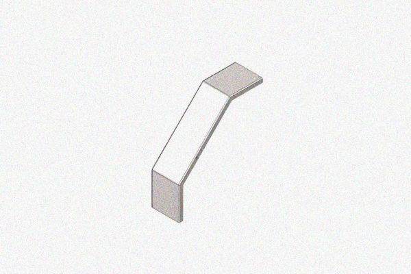 Крышка лотка замкового КЛСЗ 400х85-90 УТ1,5 для поворота трассы вниз на 90, горячее цинкование, S1,5