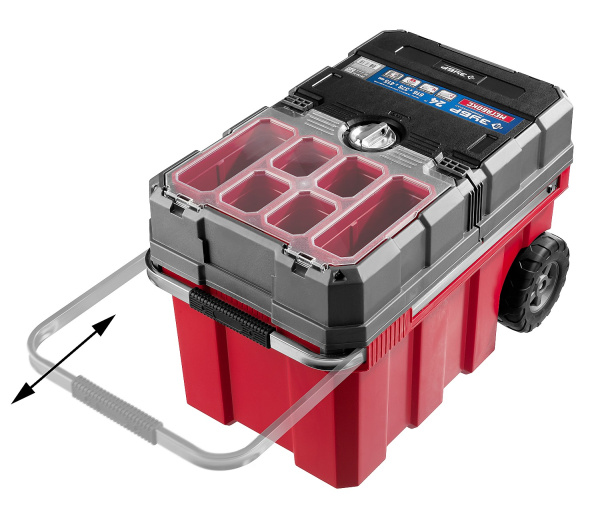 Ящик-тележка для инструмента "МЕГА БОКС" пластиковый, 24", Профессионал ЗУБР