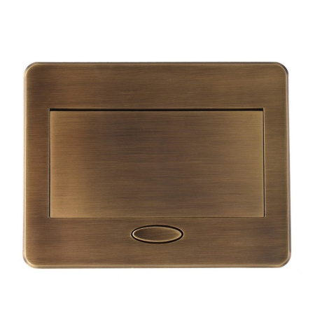 Выдвижной горизонтальный модуль RocketSocket в столешницу для розеток Livolo 2 поста, бронза