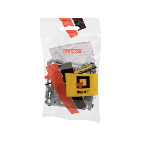 Телефонная розетка RJ-12 в стену одинарная, "Avanti", "Закаленная сталь" DKC