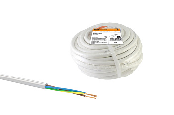 Провод ПВС 3х0,75 ГОСТ (30м), белый TDM