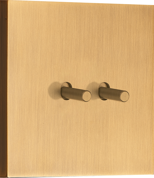 Donel N96 Переключатель на 2 тумблера, Цилиндр, 10AX 250V, Латунь, серия DT