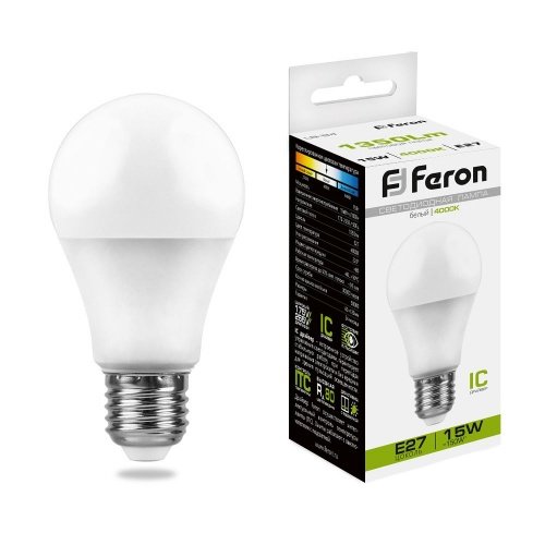 Лампа светодиодная Feron LB-94 Шар E27 15W 4000K фото 2