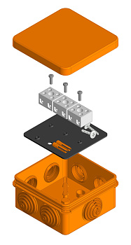 Коробка огнестойкая для о/п 40-0210-FR2.5-6 Е15-Е60 (латунь) 80х80х40 Промрукав (24 шт/уп)