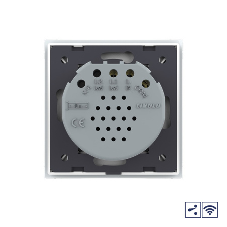 Сенсорный проходной радиоуправляемый выключатель 1 клавиша 1 пост Белый Livolo