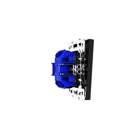 Проходной переключатель встраиваемый Voltum S70 одноклавишный с подсветкой 10А, (графит)
