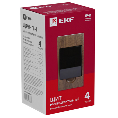 Щит распределительный навесной ЩРН-П- 4 темное дерево IP41 PROxima EKF