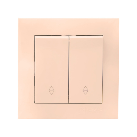 Валенсия Выключатель 2-кл, 10А кремовый проходной EKF