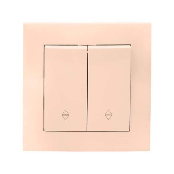 Валенсия Выключатель 2-кл, 10А кремовый проходной EKF