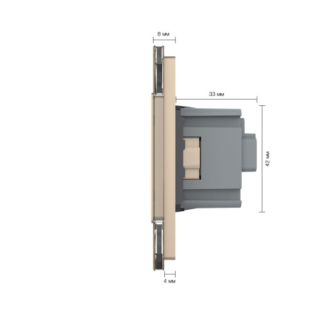 Розетка 4 модуля Золотая Livolo Розетка 4 модуля Золотая Livolo