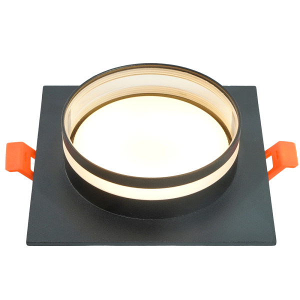 Светильник потолочный встраиваемый, 15W 230V GX53, черный, квадрат, без лампы, DL503 LUNA Feron