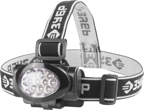 Фонарь "Мастер" налобный светодиодный, 10Ultra LED, матричный рефлектор, 3 режима, 3ААА ЗУБР Фонарь "Мастер" налобный светодиодный, 10Ultra LED, матричный рефлектор, 3 режима, 3ААА ЗУБР
