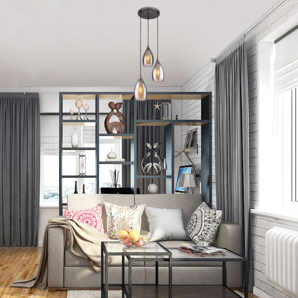 Подвесной светильник 3*E14 15Вт чёрный жемчуг IP20 Cosmic (50085/3 черный жемчуг) Eurosvet