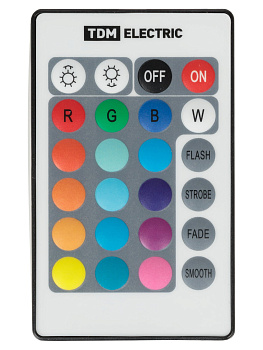 Контроллер для св/д лент и модулей RGB-IR 12V 6А 72W IP20, 3 канала, пульт 24 кнопки, TDM