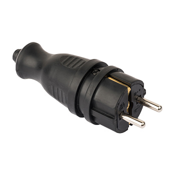 Вилка прямая каучуковая 230В 2P+PE 16A IP44 PRO EKF