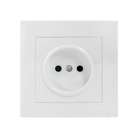 Валенсия Розетка 1-местная б/з 10А белая с защ, штор, EKF