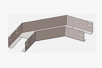 Лоток угловой перфорированный КГ 200х100-90 УТ1,5 поворот на 90, горячее цинкование, S1,5