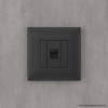 Компьютерная розетка RJ-45 без шторки в стену, кат.6А одинарная, "Avanti", "Черный матовый" DKC
