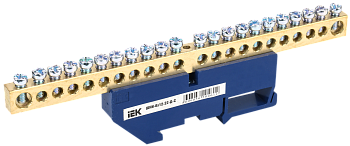 Шина N "ноль" на DIN-изоляторе ШНИ-8х12-22-Д-С IEK