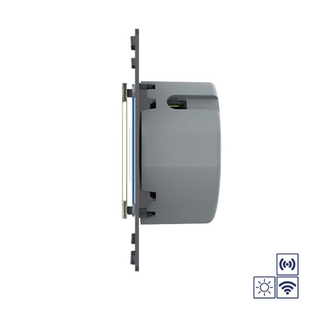 Одноклавишная импульсная сенсорная кнопка Quadro сухой контакт с радиоупр., золотой (мех.) Livolo