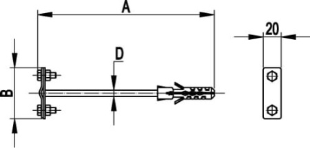 Фасадный держатель, 160 мм DKC