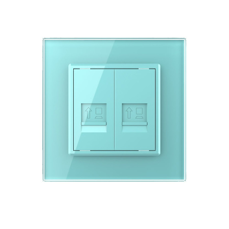 Розетка КОМП RJ-45 двойная Зеленая Livolo