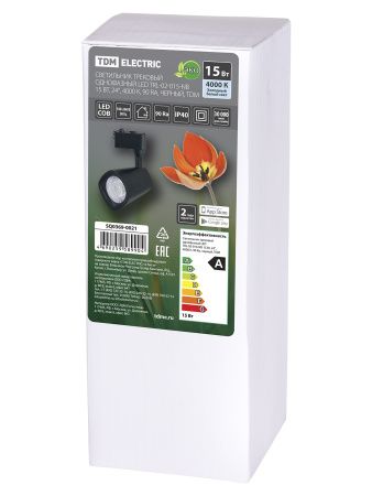 Светильник трековый однофазный LED TRL-02-015-NB 15 Вт, 24°, 4000 К, 90 Ra, черный, TDM