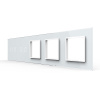 Панель для 2-х сенсорных выключателей и 3-х розеток, 4 клавиши (2+2), цвет белый, стекло Livolo