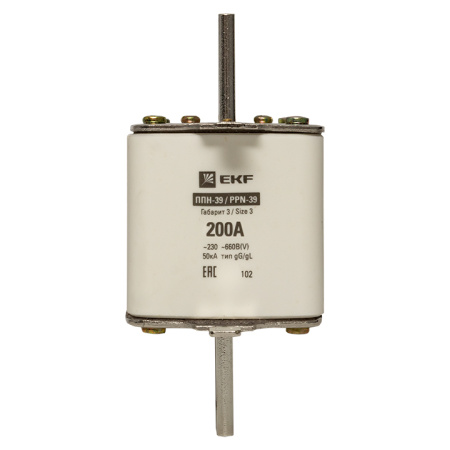 Плавкая вставка ППН-39 630/200А габарит 3 PROxima EKF