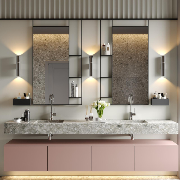 Настенный св-к IP44 LED E27 max 2*7W BAZEL хром/металл ODEON LIGHT Настенный св-к IP44 LED E27 max 2*7W BAZEL хром/металл ODEON LIGHT