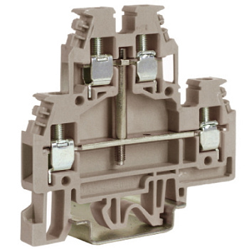 DAS.4/CIGR, проходной зажим серый 2 уровня 2,5 кв.мм, с перемычкой между уровнями DKC