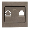 Валенсия Лицевая панель розетки Phone 1-местная графит EKF