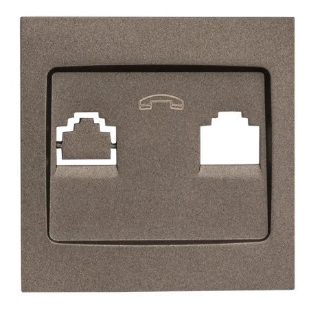 Валенсия Лицевая панель розетки Phone 1-местная графит EKF