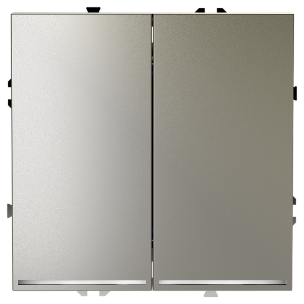 Проходной переключатель встраиваемый Voltum S70 двухклавишный с подсветкой 10А, (шелк)