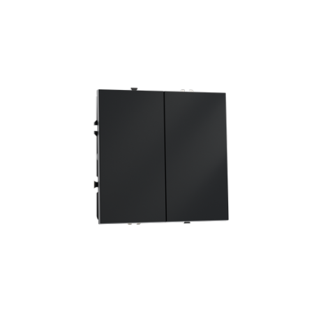 Выключатель встраиваемый Voltum S70 двухклавишный 10А, (графит)