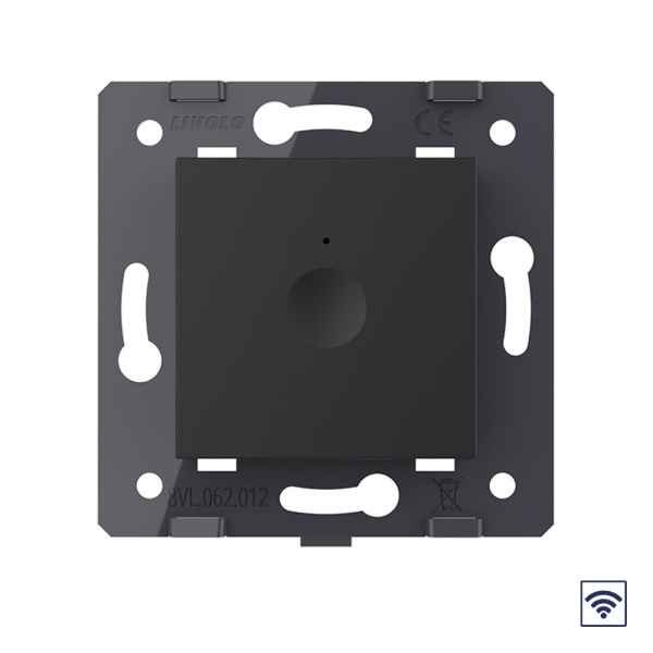 Одноклавишный сенсорный выключатель Module с функцией радиоуправления, цвет черный (механизм) Livolo
