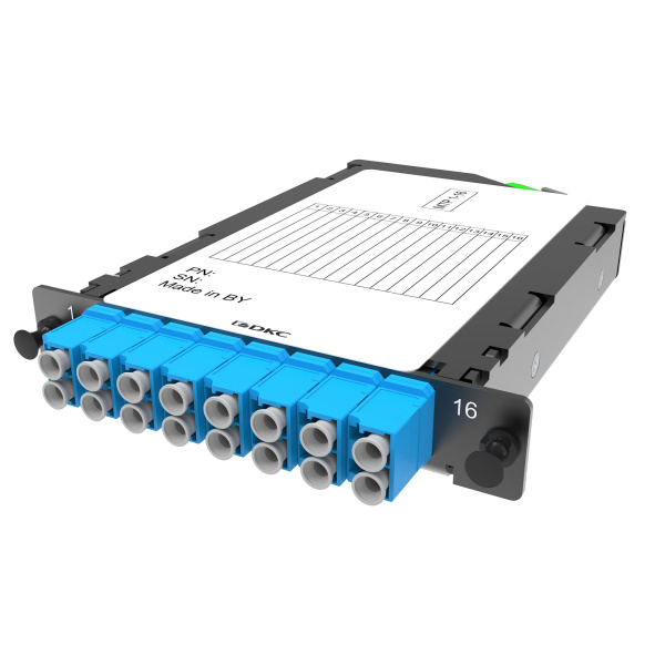 Претерминированная кассета 16 ОВ, OS2, 1xMTP(16)f/8xLC-UPC Duplex, 1/2HU DKC
