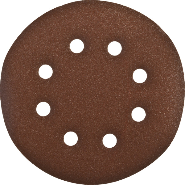 Круг шлифовальный "СТАНДАРТ" из абразивной бумаги на велкро основе, 6 отв., Р240, 150мм, 5шт ЗУБР