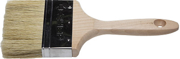Кисть плоская "УНИВЕРСАЛ-ЭКСПЕРТ", светлая натуральная щетина, деревянная ручка, 4"/100мм ЗУБР