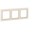 Стокгольм Рамка 3-местная белая с линией цвета шампань EKF