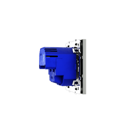 Розетка встраиваемая Voltum S70 с заземлением и защитными шторками, 16А, с USB, A+A, (сталь)
