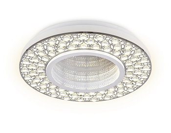 Потолочный светодиодный светильник с пультом FA9448 WH/CH белый/хром 102W D500*85 (ПДУ РАДИО 2.4) Ambrella Light