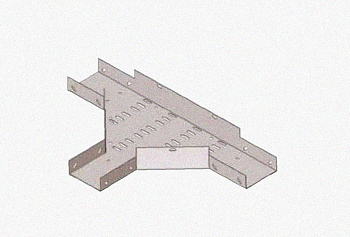 Лоток тройниковый замковый перфорированный ОТЗ 500х100 УТ1,5, горячее цинкование, S1,5